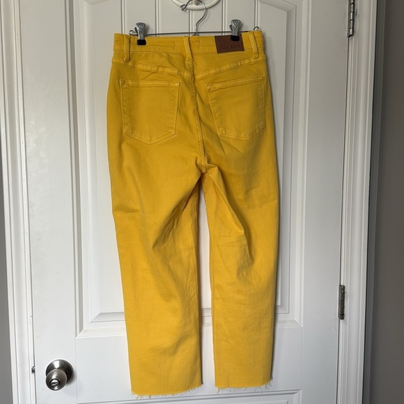 Judy Blue - High Waist Yellow Braided Waistband Wide Leg Crop Denim Jeans - 5/27 - Picture 7 of 9